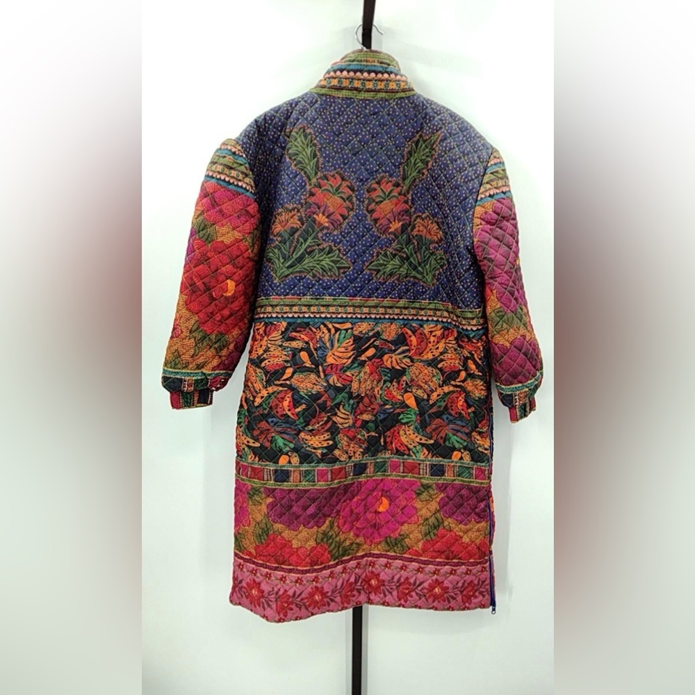 FARM Rio Multicolor Quilted Puffer Coat- Patwork. Puffed jacket. - Picture 3 of 5